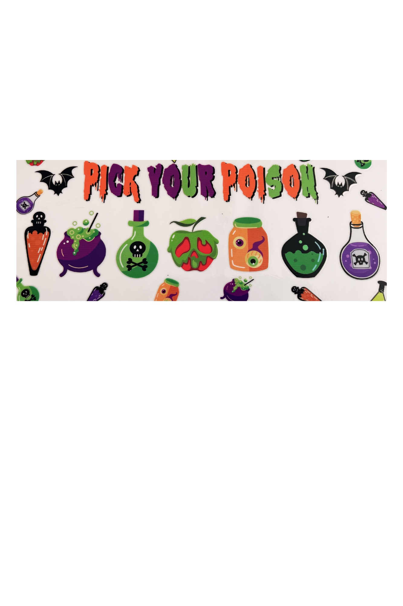 Halloween Customised 350g Vegan Pre-mix Sweets in Glass Cup with Bamboo Lid, Glass Straw & Choice of Wrap