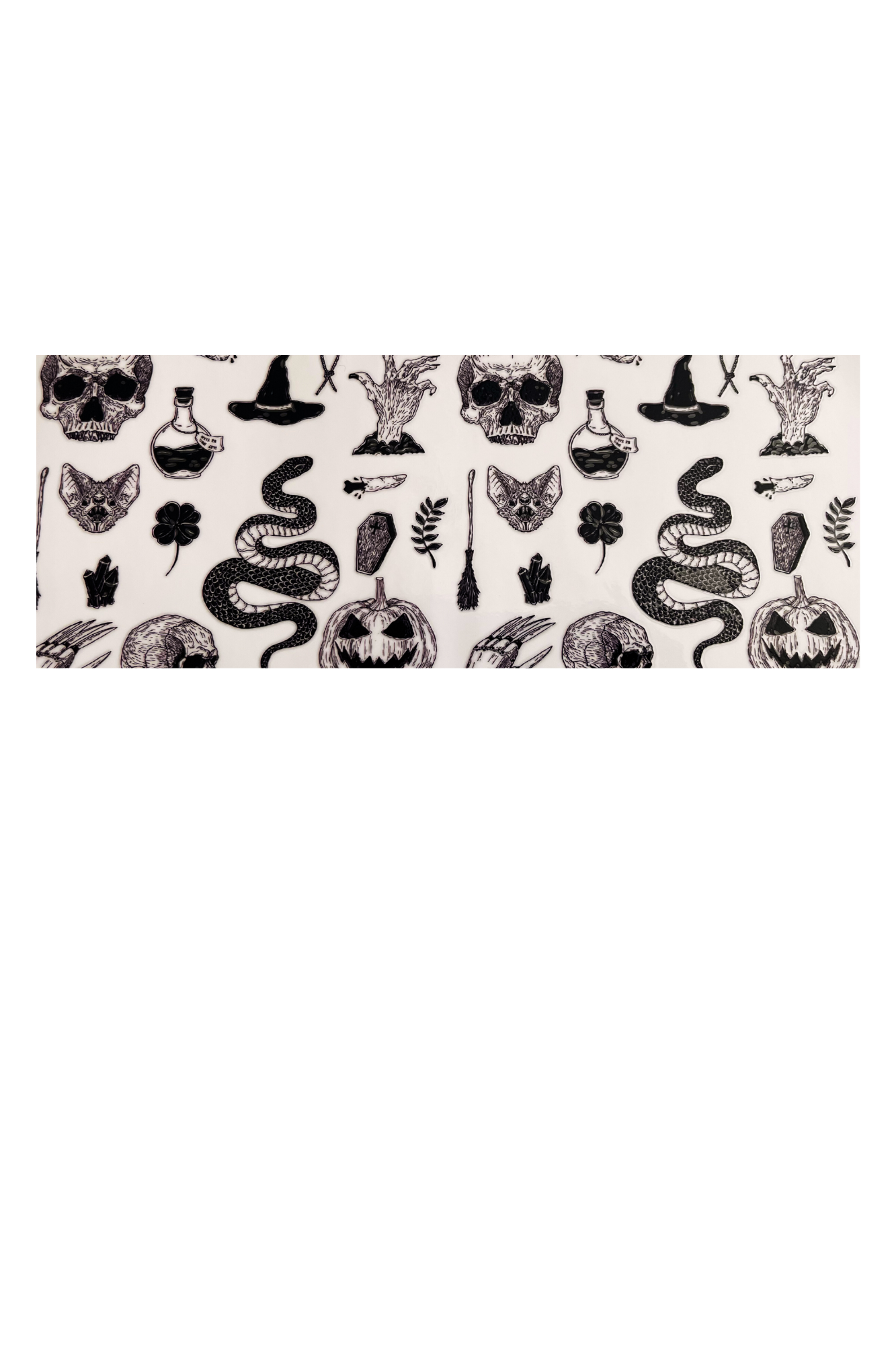 Halloween Customised 350g Vegan Pre-mix Sweets in Glass Cup with Bamboo Lid, Glass Straw & Choice of Wrap