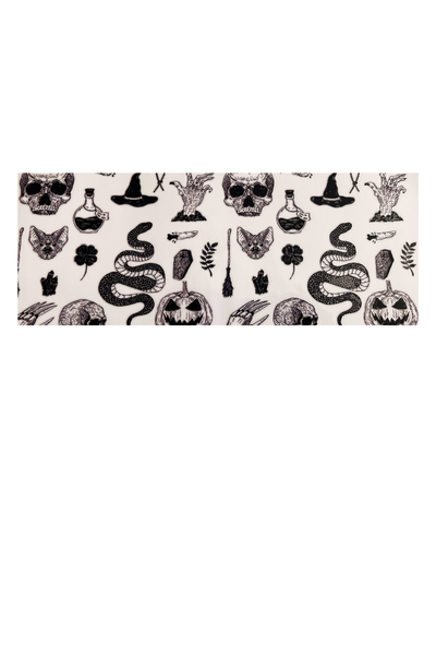 Halloween Customised 350g Vegan Pre-mix Sweets in Glass Cup with Bamboo Lid, Glass Straw & Choice of Wrap