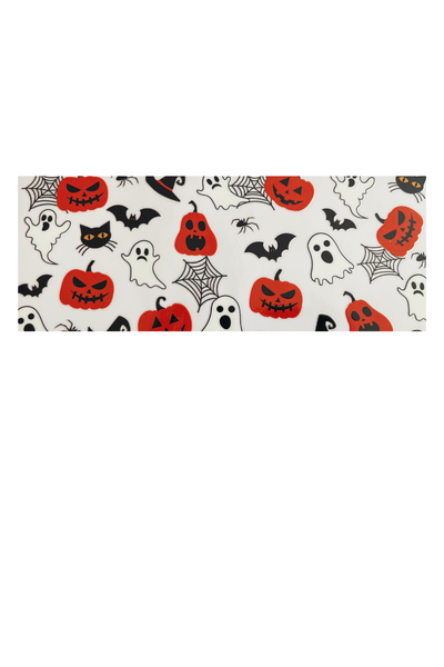 Halloween Customised 350g Vegan Pre-mix Sweets in Glass Cup with Bamboo Lid, Glass Straw & Choice of Wrap