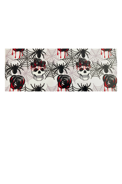 Halloween Customised 350g Vegan Pre-mix Sweets in Glass Cup with Bamboo Lid, Glass Straw & Choice of Wrap