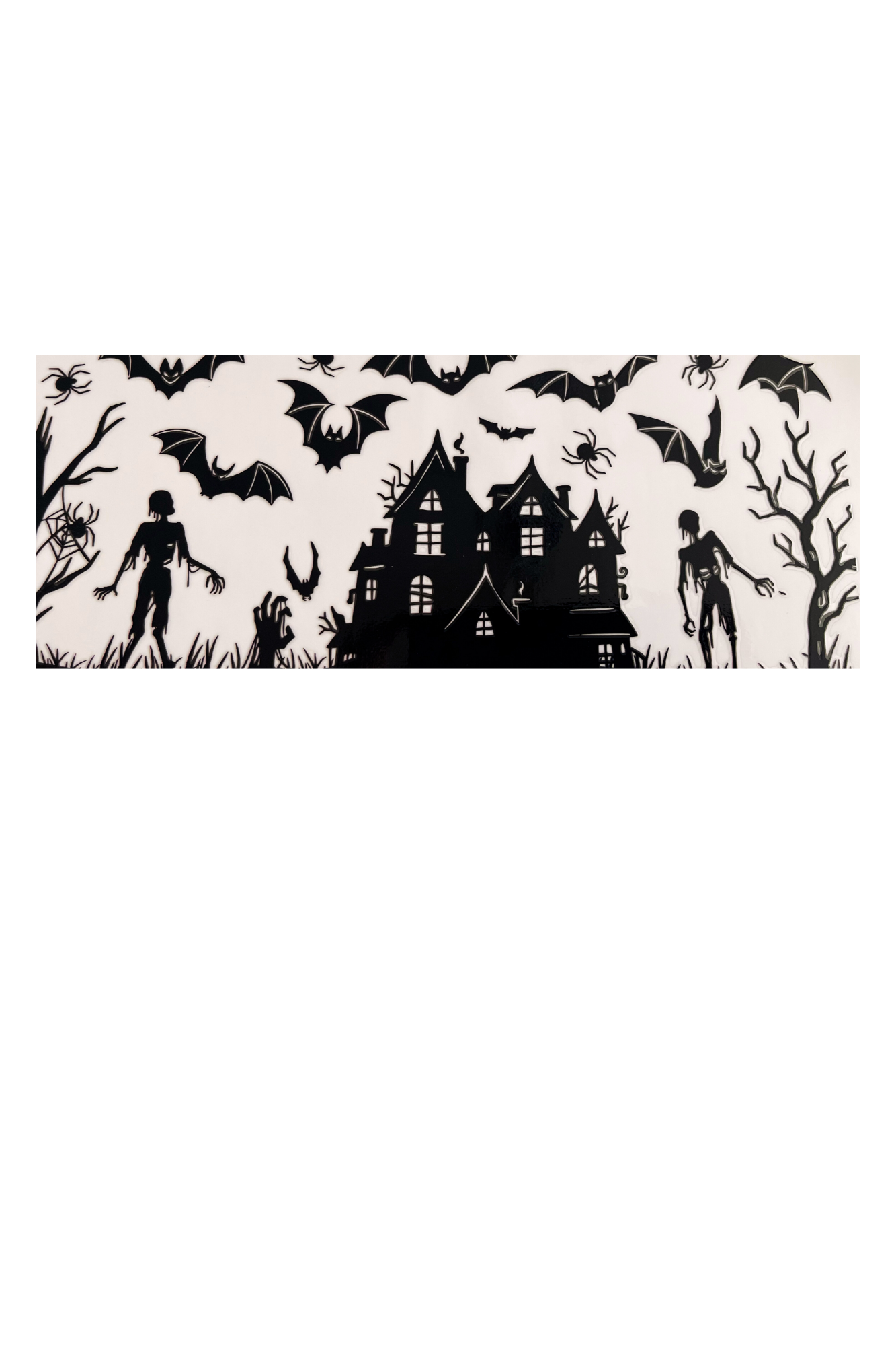 Halloween Customised 350g Vegan Pre-mix Sweets in Glass Cup with Bamboo Lid, Glass Straw & Choice of Wrap