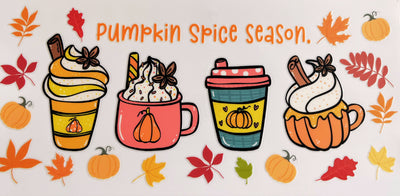 Autumn/Fall Customised 350g Vegan Pre-mix Sweets in Glass Cup with Bamboo Lid, Glass Straw & Choice of Wrap