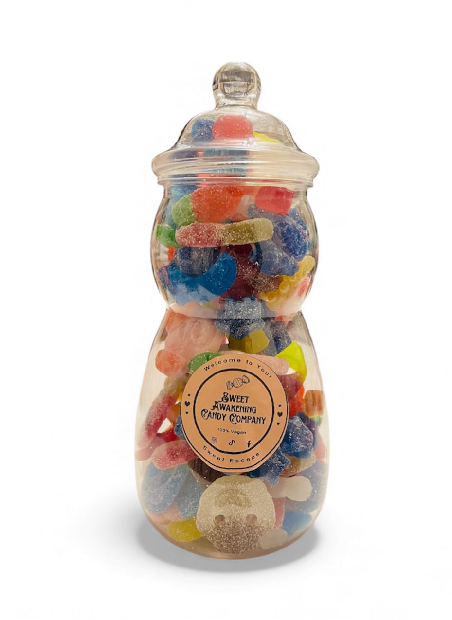 650g Pick 'n' Mix Sweets in Resealable, Re-useable Snowman Jar
