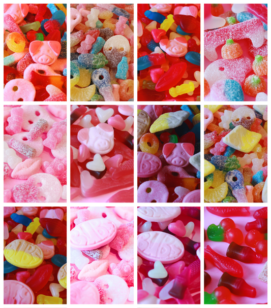 Autumn/Fall Customised 350g Vegan Pre-mix Sweets in Glass Cup with Bamboo Lid, Glass Straw & Choice of Wrap